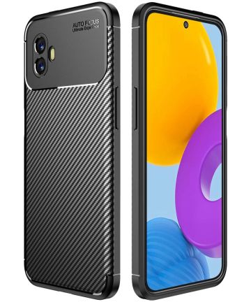 Samsung Galaxy Xcover 6 Pro Hoesje Siliconen Carbon TPU Cover Zwart Hoesjes