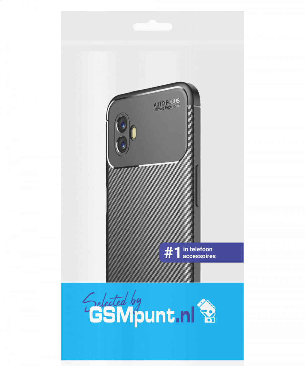 Samsung Galaxy Xcover 6 Pro Hoesje Siliconen Carbon TPU Cover Zwart afbeelding 11