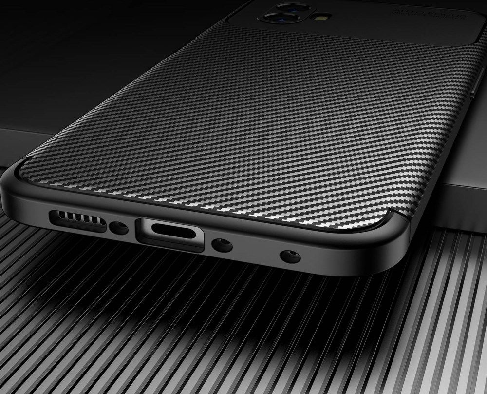 Samsung Galaxy Xcover 6 Pro Hoesje Siliconen Carbon TPU Cover Zwart afbeelding 5