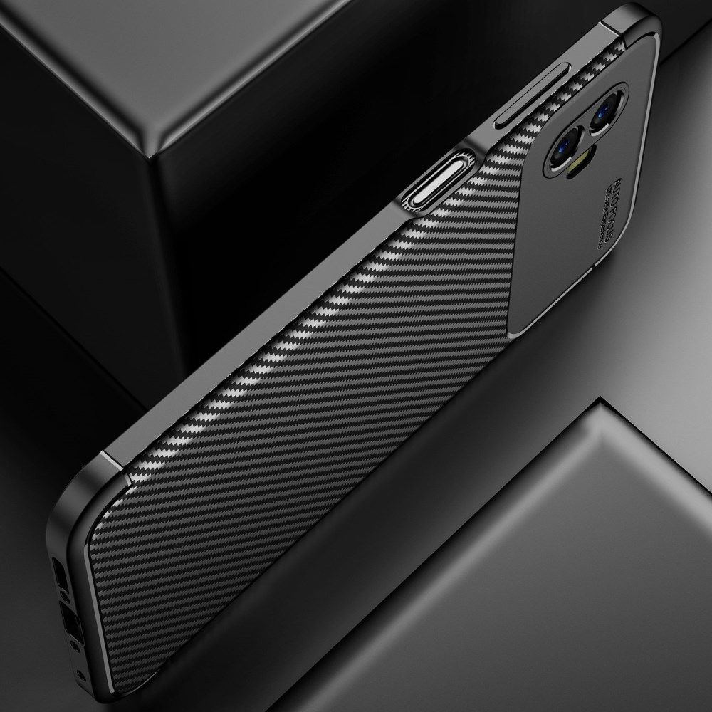 Samsung Galaxy Xcover 6 Pro Hoesje Siliconen Carbon TPU Cover Zwart afbeelding 6