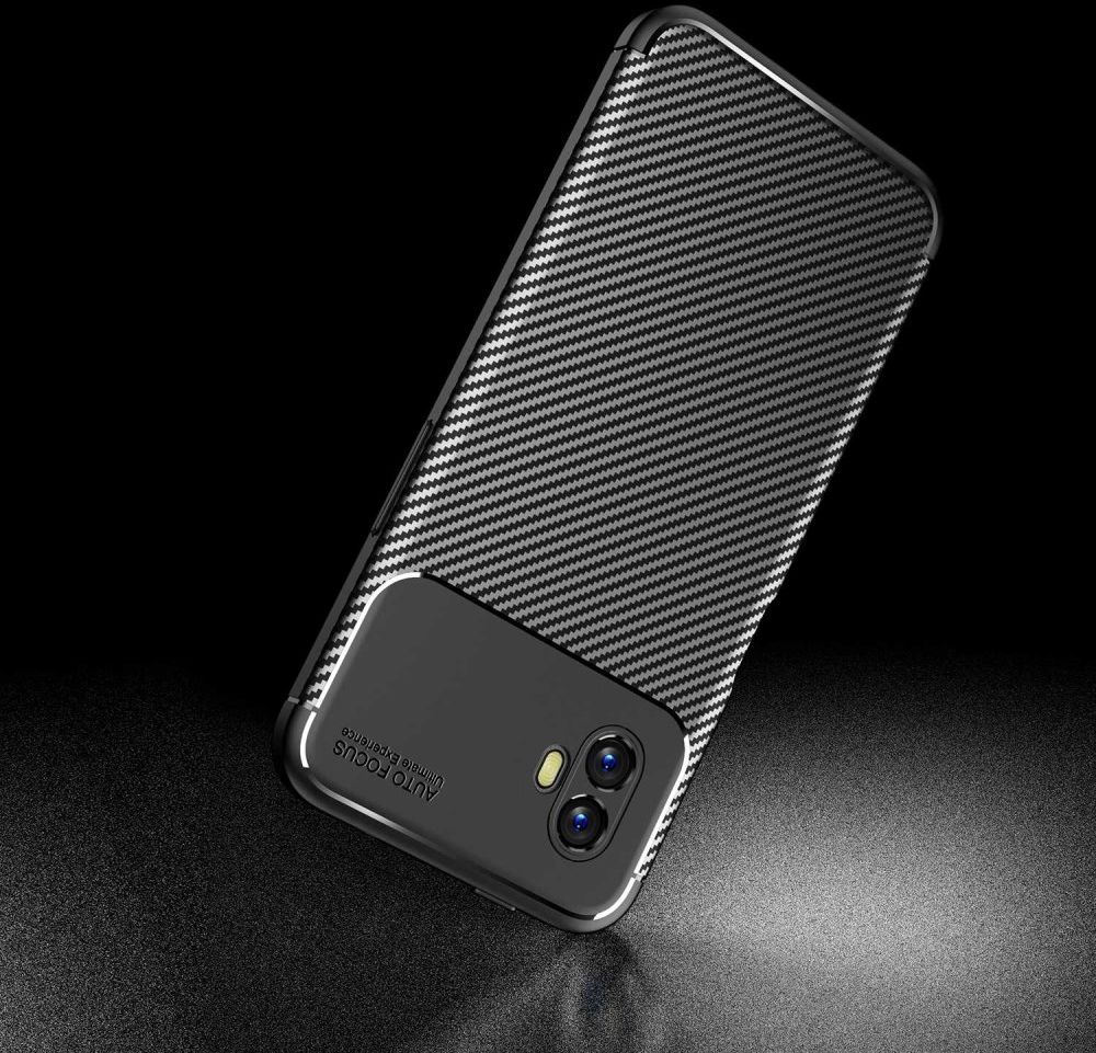 Samsung Galaxy Xcover 6 Pro Hoesje Siliconen Carbon TPU Cover Zwart afbeelding 8