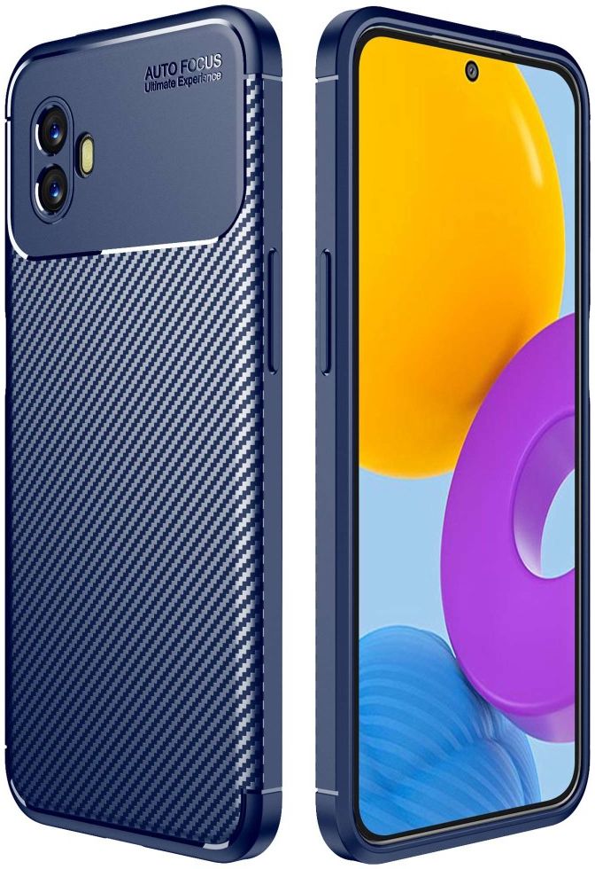Samsung Galaxy Xcover 6 Pro Hoesje Siliconen Carbon TPU Cover Blauw afbeelding 1