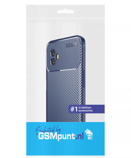 Samsung Galaxy Xcover 6 Pro Hoesje Siliconen Carbon TPU Cover Blauw afbeelding 9