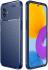 Samsung Galaxy Xcover 6 Pro Hoesje Siliconen Carbon TPU Cover Blauw afbeelding 1