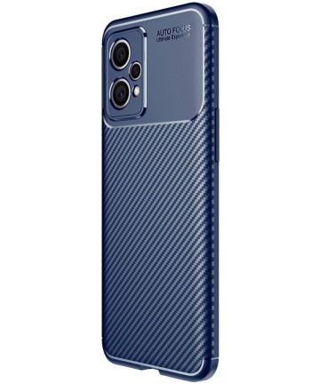 OnePlus Nord CE 2 Lite Hoesje Siliconen Carbon TPU Back Cover Blauw Hoesjes
