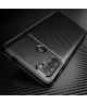 Motorola Moto G60 Hoesje Siliconen Carbon TPU Back Cover Zwart