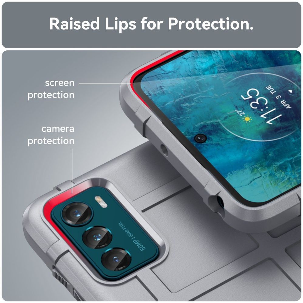Motorola Moto G42 Hoesje Shock Proof Rugged Shield Back Cover Grijs afbeelding 4