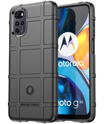 Motorola Moto E32 Hoesje Shock Proof Rugged Shield Back Cover Zwart Hoesjes
