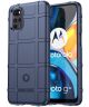 Motorola Moto E32 Hoesje Shock Proof Rugged Shield Back Cover Blauw
