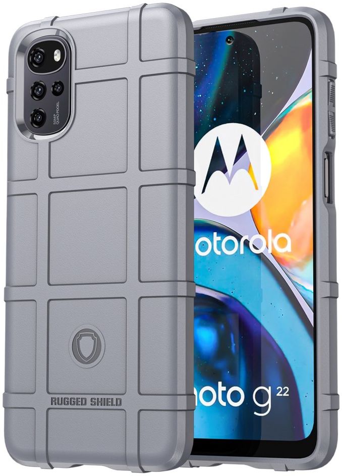 Motorola Moto E32 Hoesje Shock Proof Rugged Shield Back Cover Grijs afbeelding 1