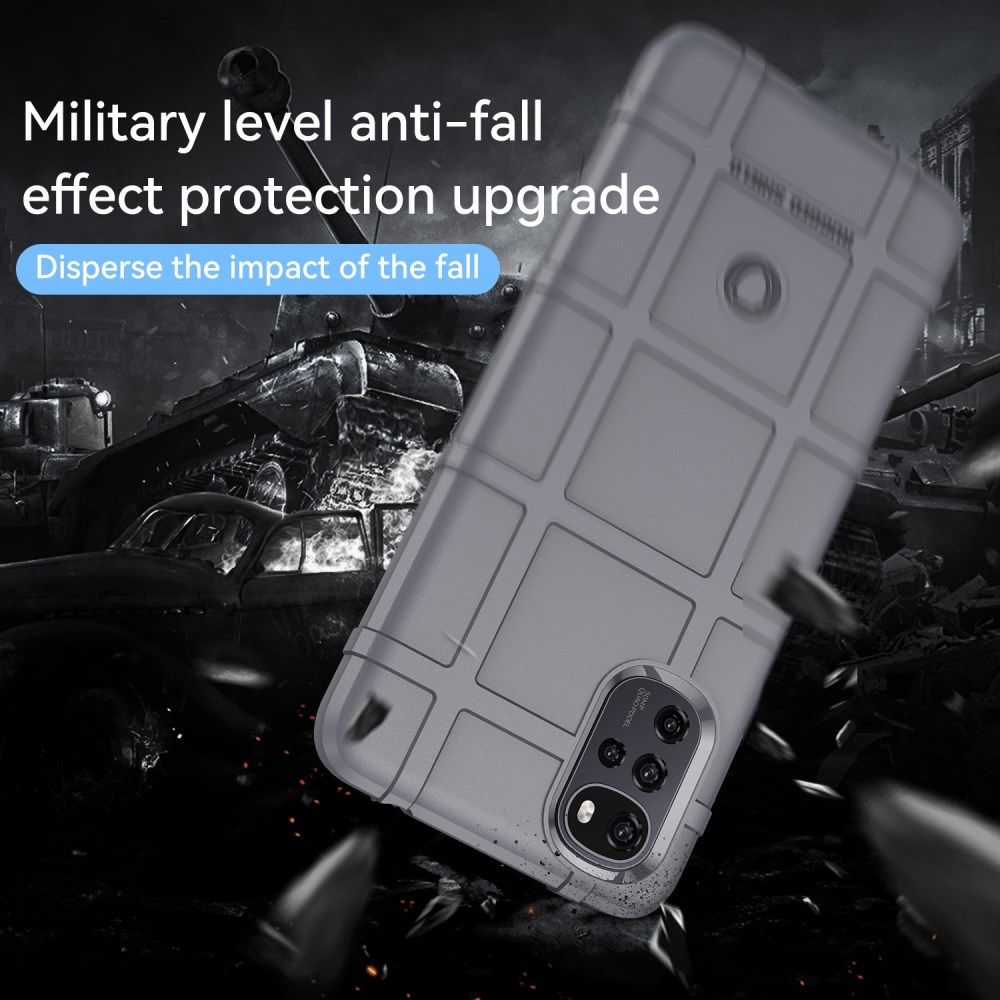 Motorola Moto E32 Hoesje Shock Proof Rugged Shield Back Cover Grijs afbeelding 3