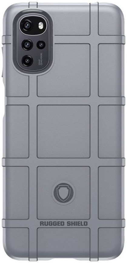 Motorola Moto E32 Hoesje Shock Proof Rugged Shield Back Cover Grijs afbeelding 2