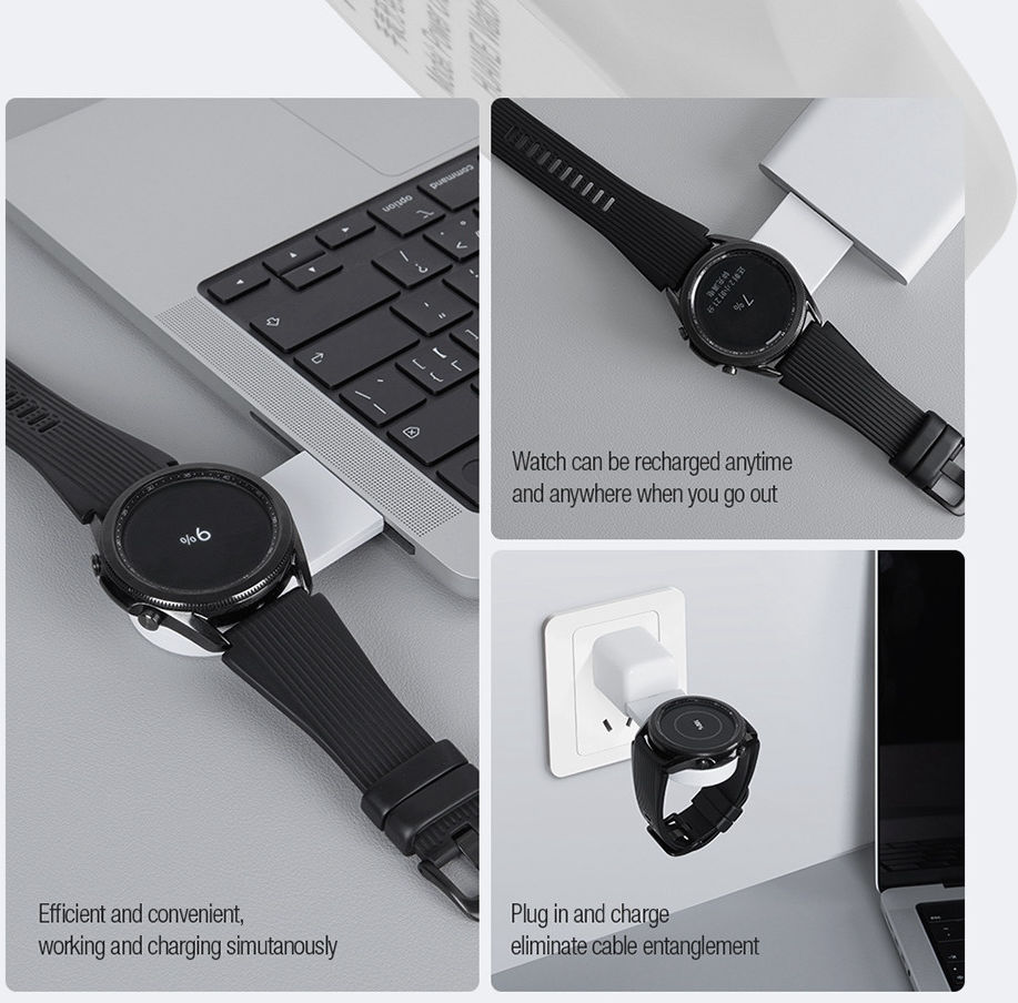 Nillkin Compacte USB-C Samsung Galaxy Watch Oplader Wit afbeelding 4