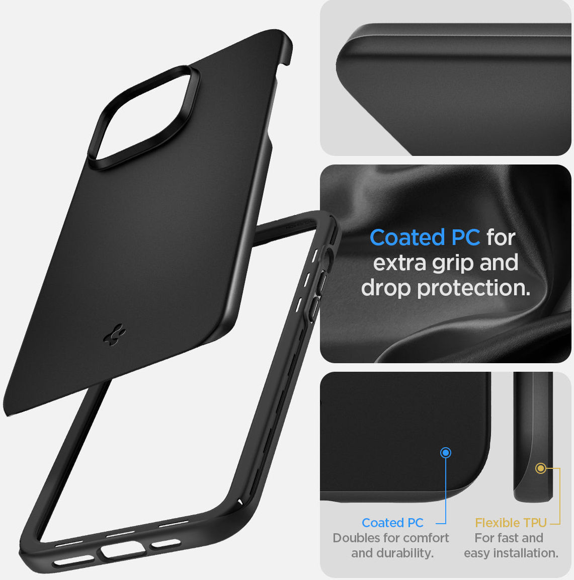 Spigen Thin Fit Apple iPhone 14 Pro Max Hoesje Back Cover Zwart afbeelding 12