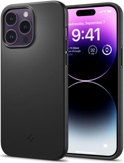 Spigen Thin Fit Apple iPhone 14 Pro Max Hoesje Back Cover Zwart afbeelding 1