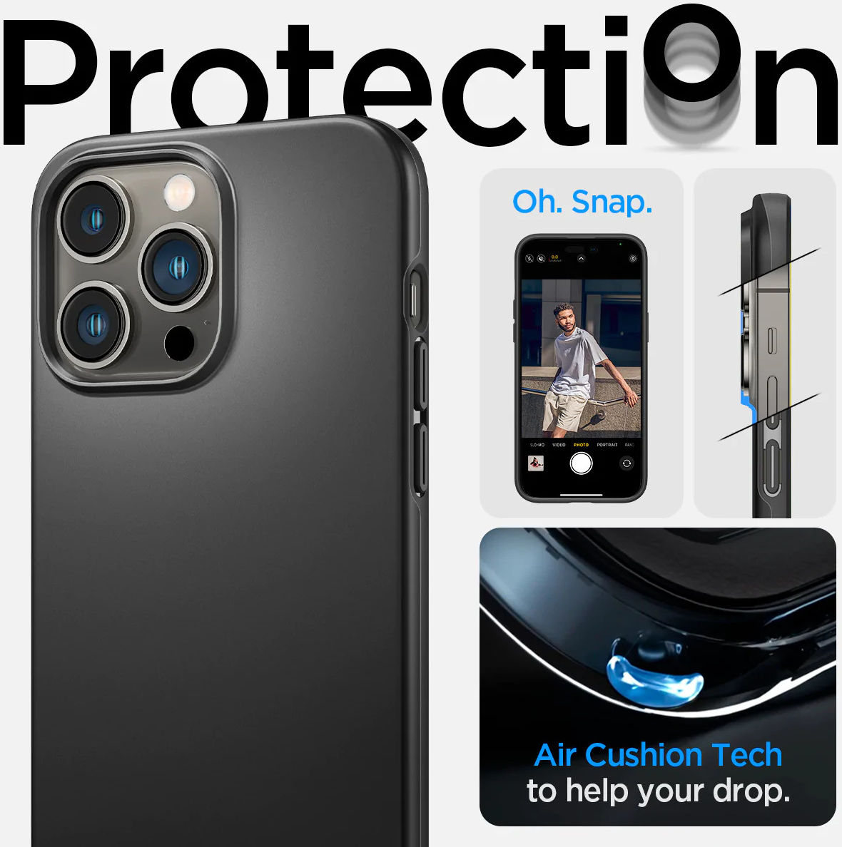 Spigen Thin Fit Apple iPhone 14 Pro Hoesje Back Cover Zwart afbeelding 4