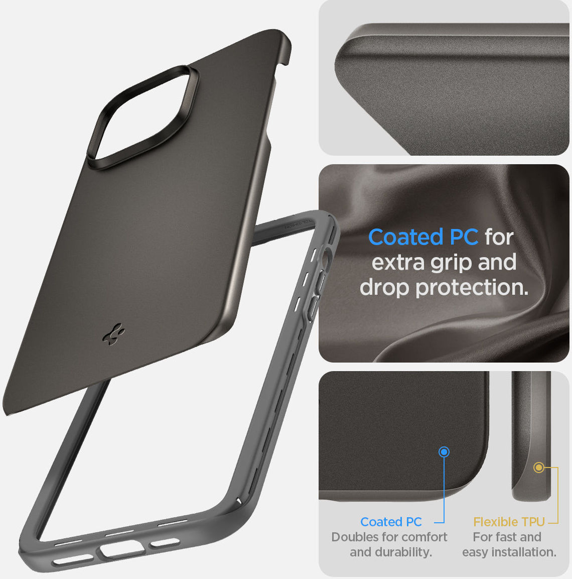 Spigen Thin Fit Apple iPhone 14 Pro Max Hoesje Back Cover Gunmetal afbeelding 12