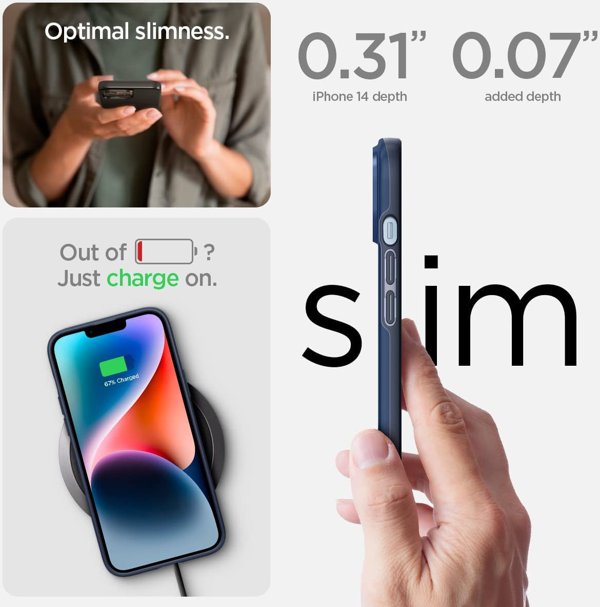 Spigen Thin Fit Apple iPhone 14 Hoesje Back Cover Blauw afbeelding 5