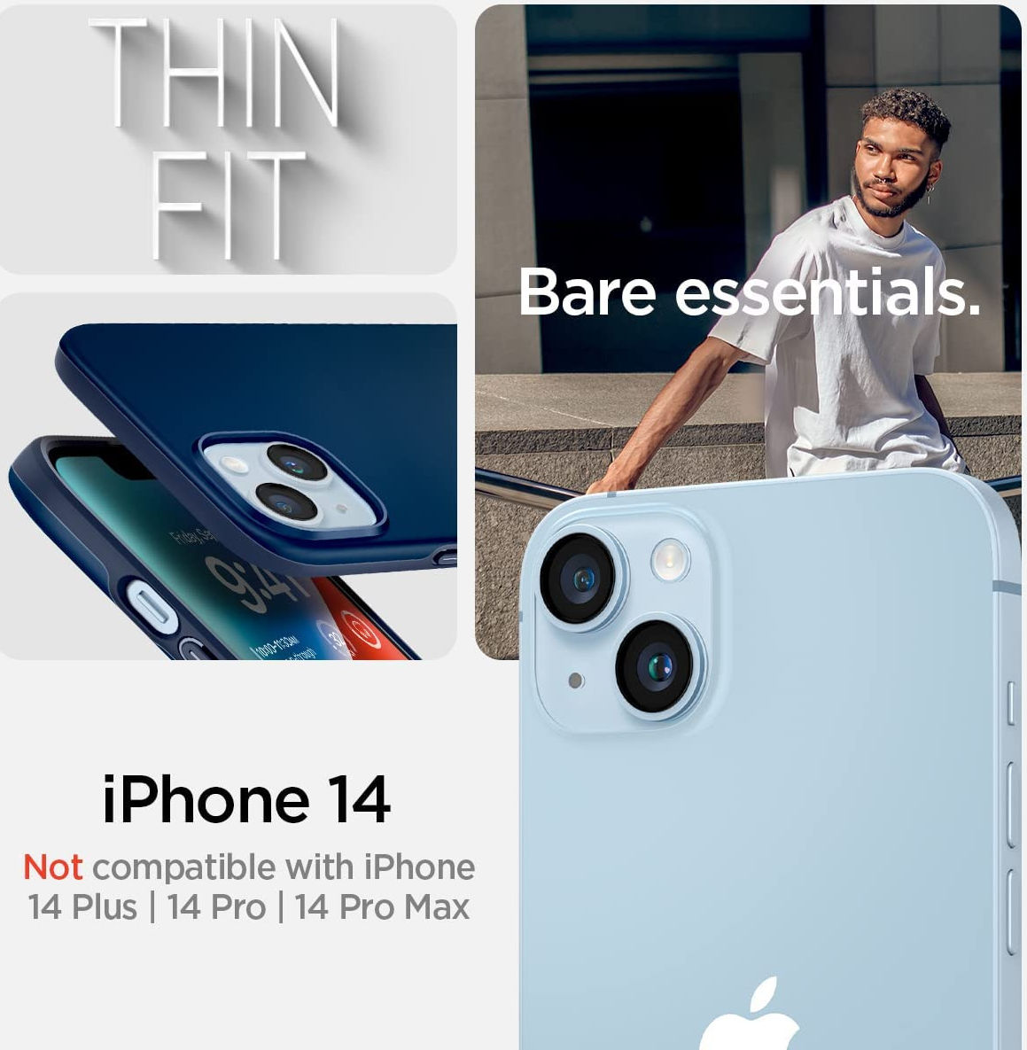 Spigen Thin Fit Apple iPhone 14 Hoesje Back Cover Blauw afbeelding 6