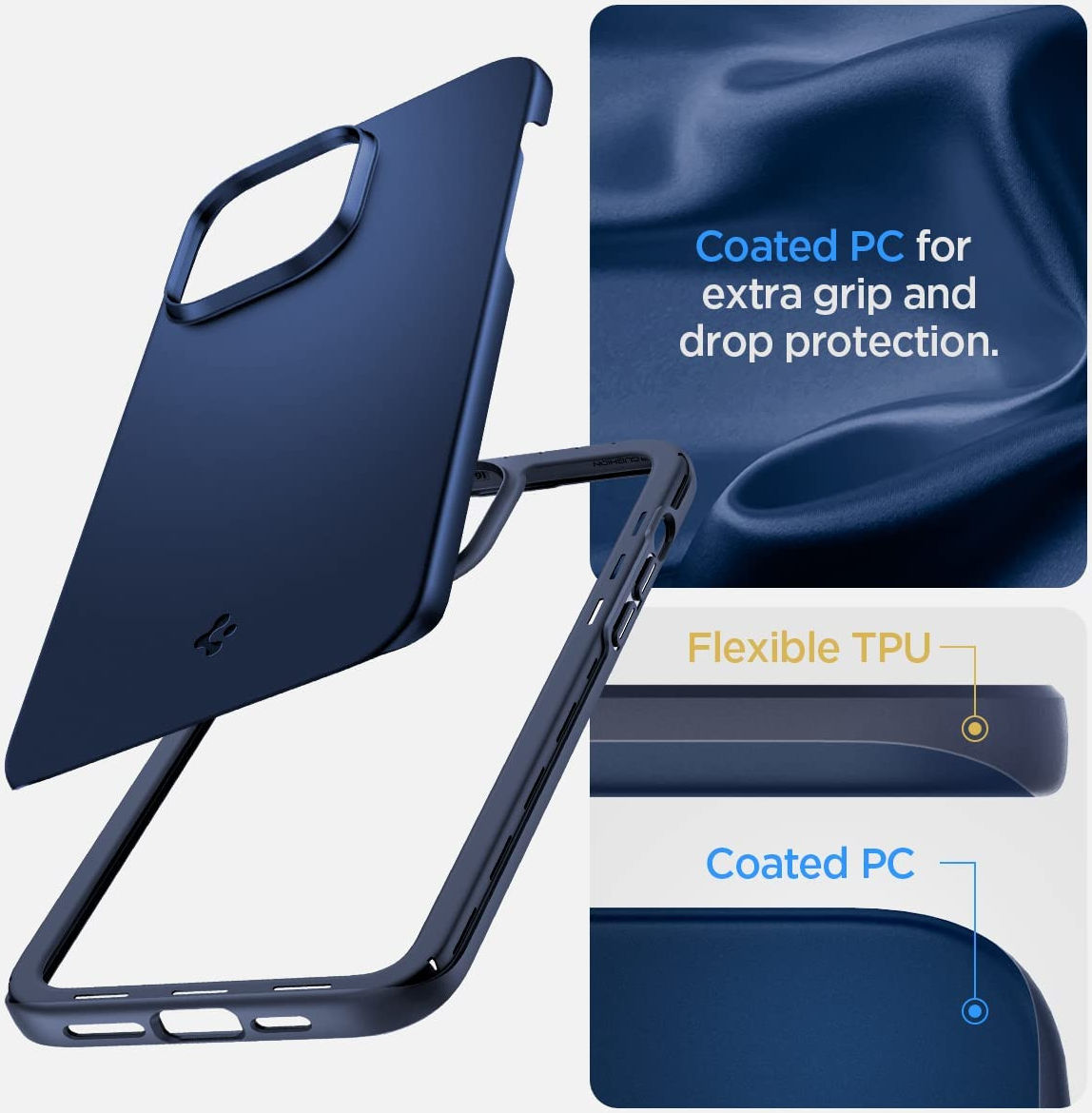 Spigen Thin Fit Apple iPhone 14 Hoesje Back Cover Blauw afbeelding 9