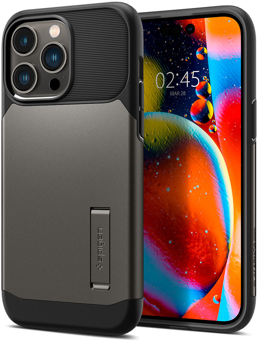 Spigen Slim Armor Apple iPhone 14 Pro Hoesje Back Cover Gunmetal afbeelding 1