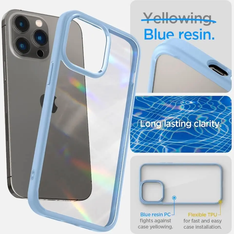 Spigen Crystal Hybrid Apple iPhone 14 Pro Max Hoesje Blauw afbeelding 7