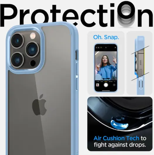 Spigen Crystal Hybrid Apple iPhone 14 Pro Max Hoesje Blauw afbeelding 5