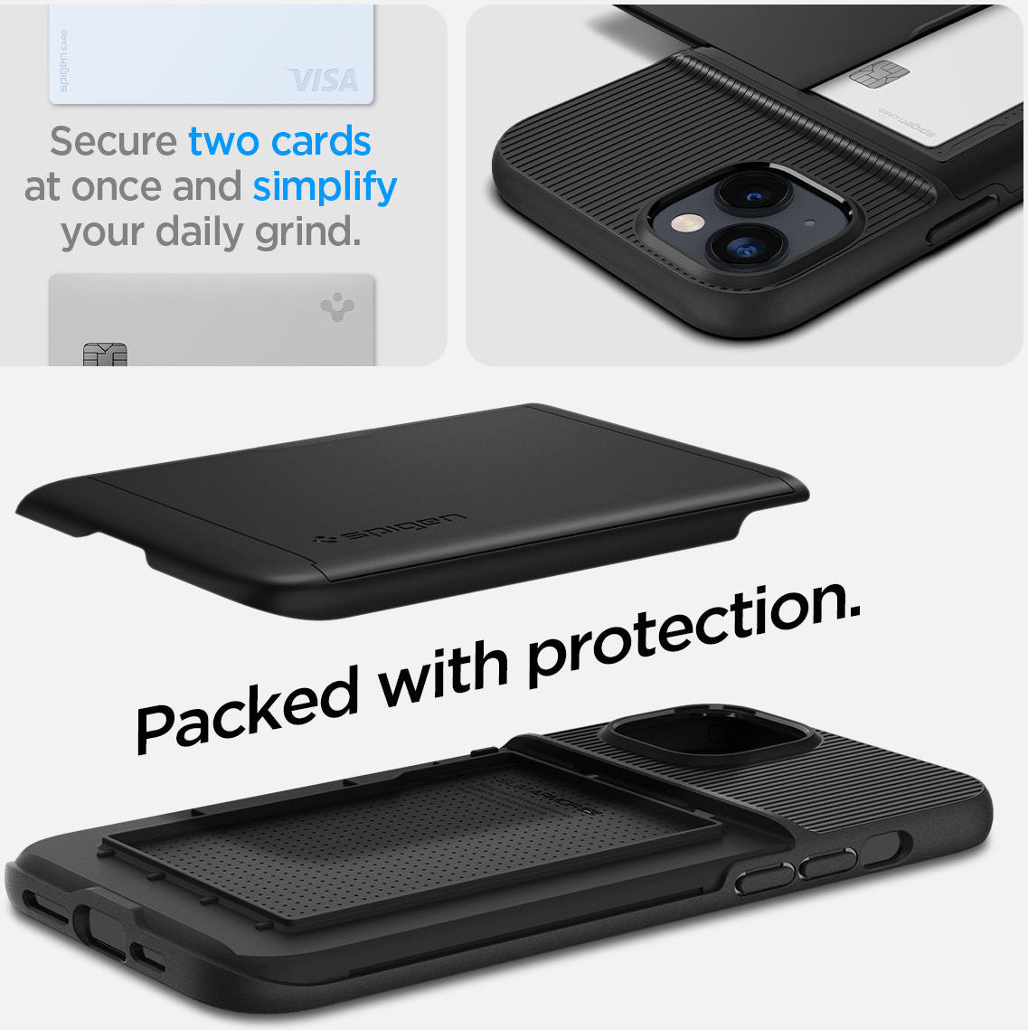 Spigen Slim Armor CS Apple iPhone 14 Plus Hoesje Back Cover Zwart afbeelding 7