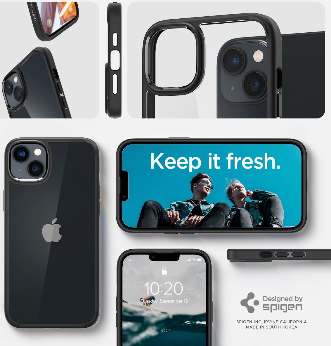 Spigen Ultra Hybrid Apple iPhone 14 Hoesje Back Cover Clear Zwart afbeelding 4