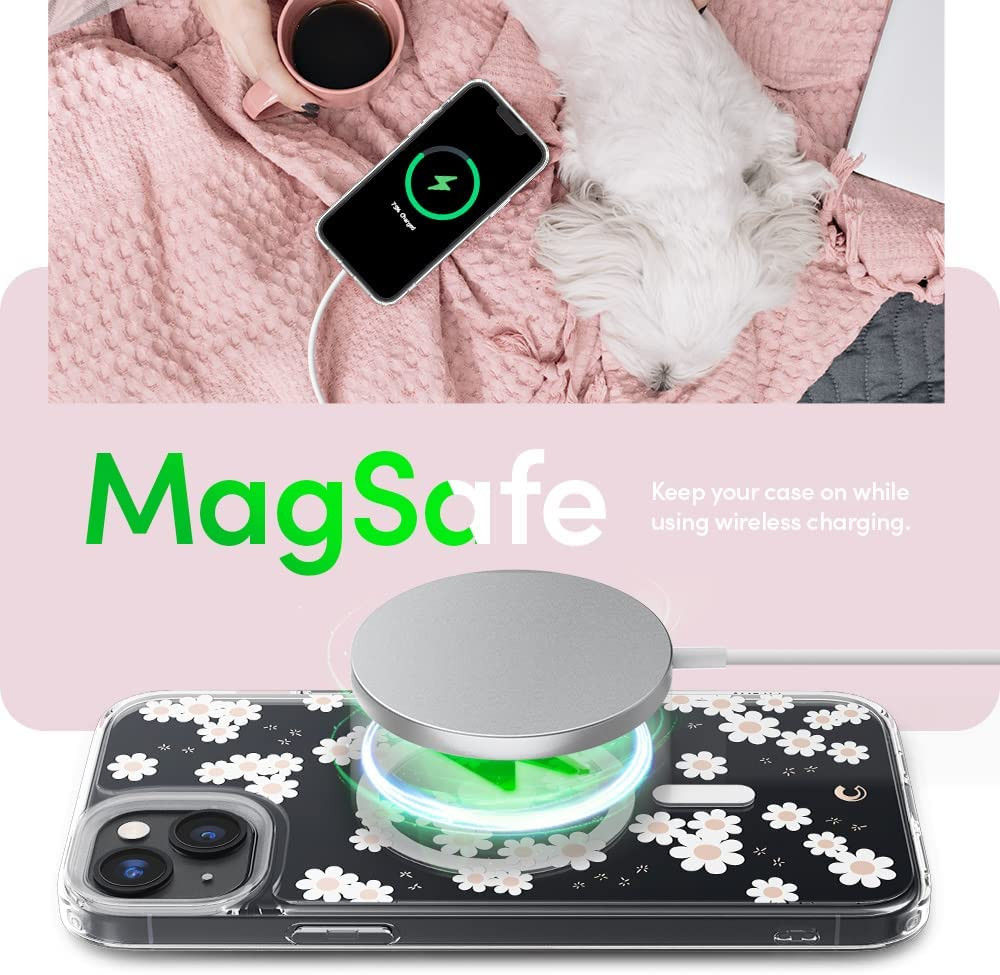 Spigen Cyrill Cecile MagSafe Apple iPhone 14 Plus Hoesje White Daisy afbeelding 4