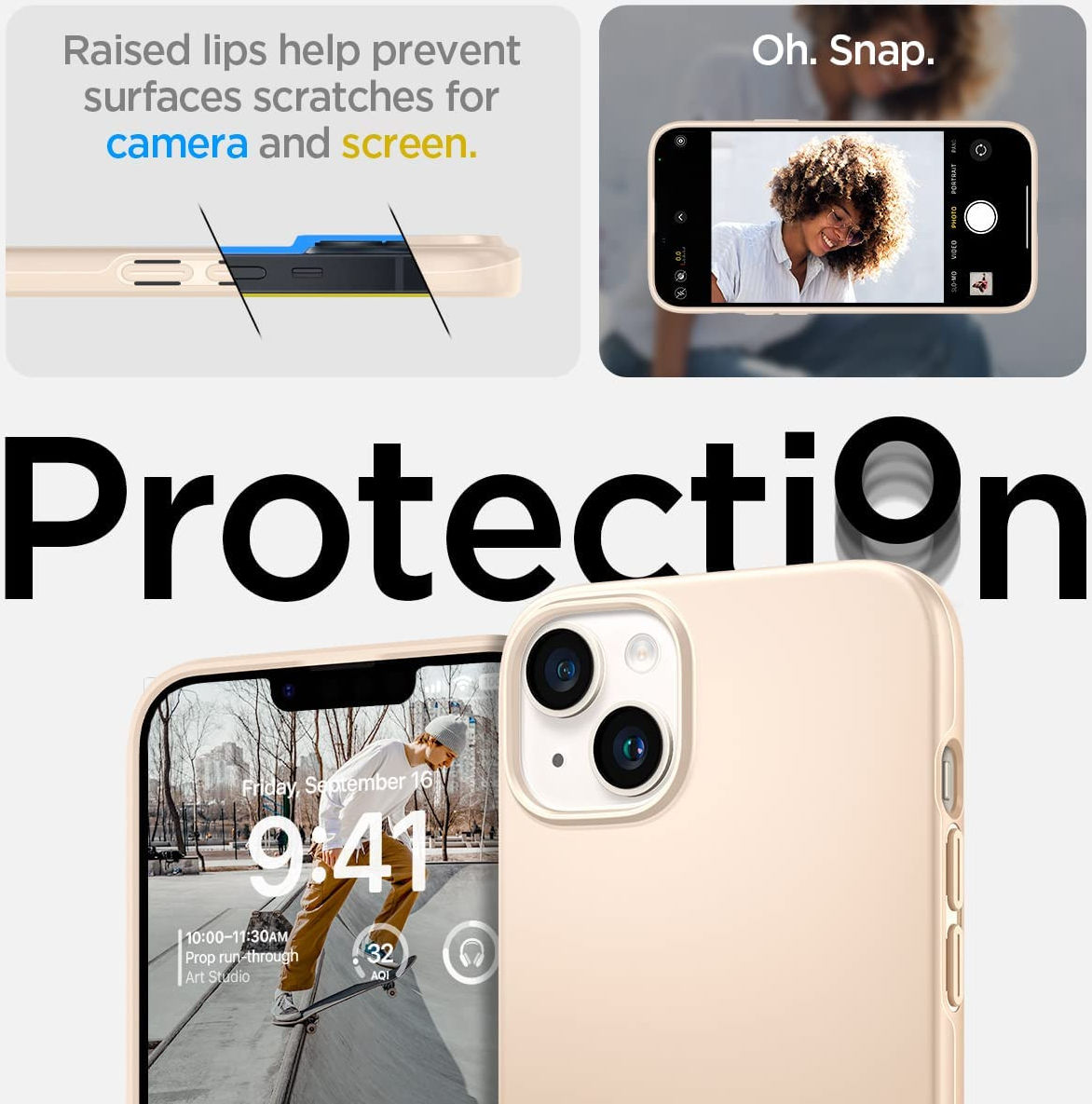 Spigen Thin Fit Apple iPhone 14 Hoesje Back Cover Beige afbeelding 5