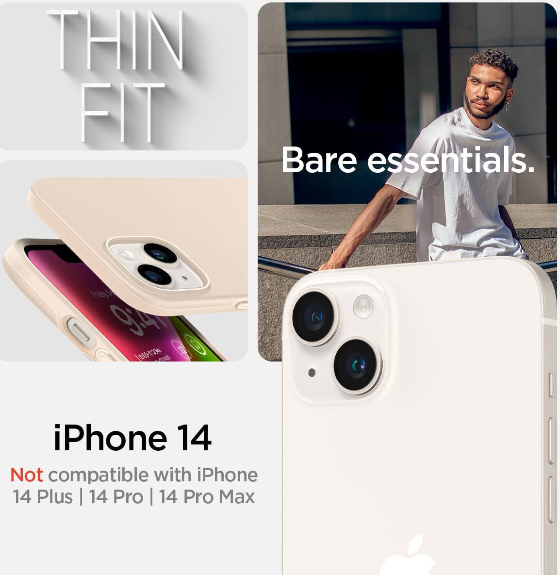 Spigen Thin Fit Apple iPhone 14 Hoesje Back Cover Beige afbeelding 6