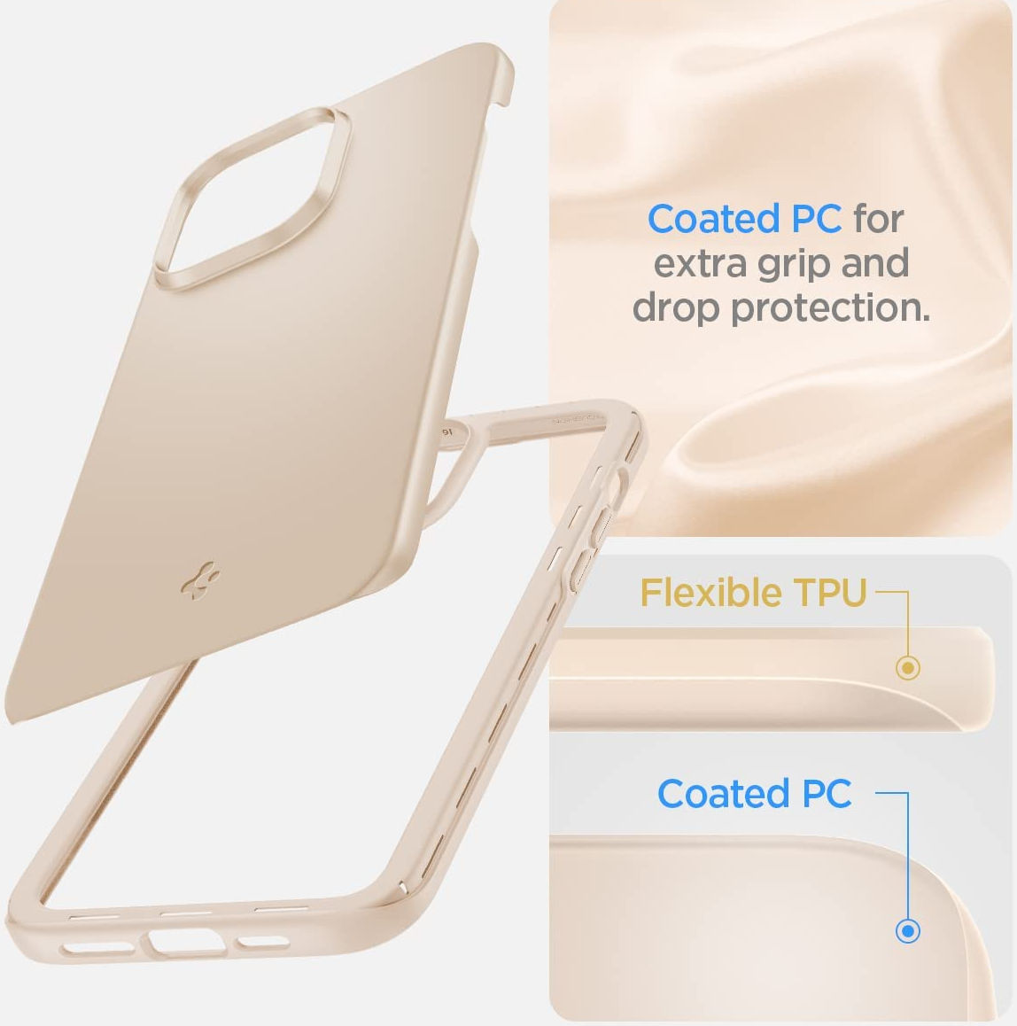 Spigen Thin Fit Apple iPhone 14 Hoesje Back Cover Beige afbeelding 8