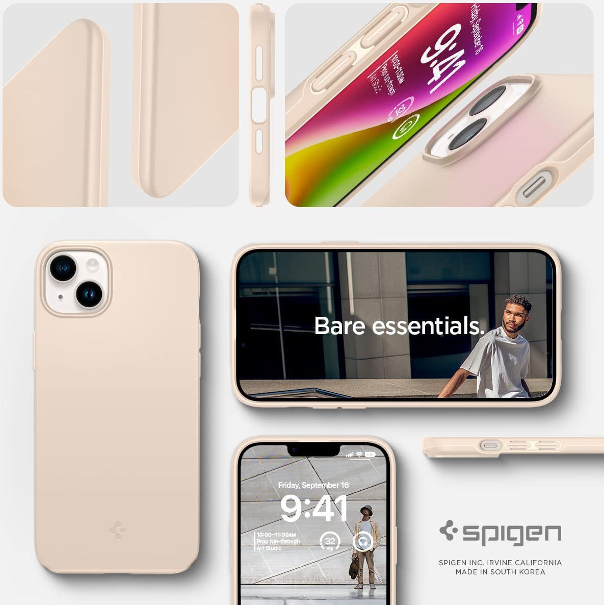 Spigen Thin Fit Apple iPhone 14 Hoesje Back Cover Beige afbeelding 9