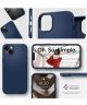Spigen Silicone Fit Apple iPhone 14 Plus Hoesje MagSafe Blauw