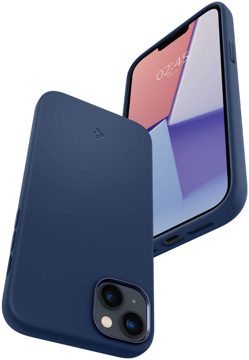 Spigen Silicone Fit Apple iPhone 14 Hoesje MagSafe Back Cover Blauw afbeelding 10