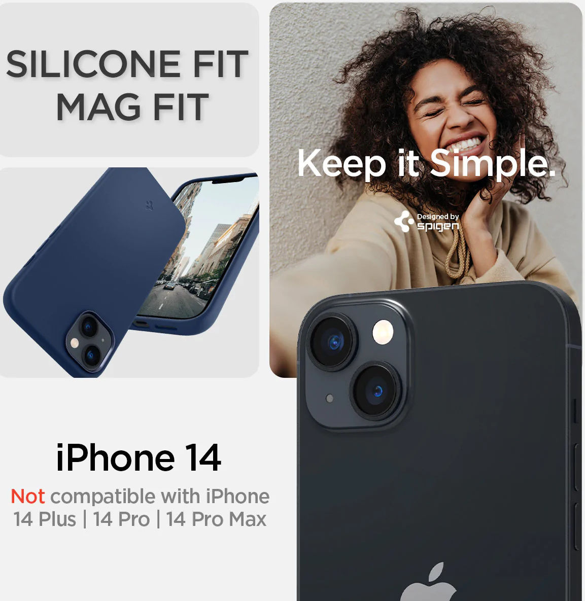 Spigen Silicone Fit Apple iPhone 14 Hoesje MagSafe Back Cover Blauw afbeelding 8