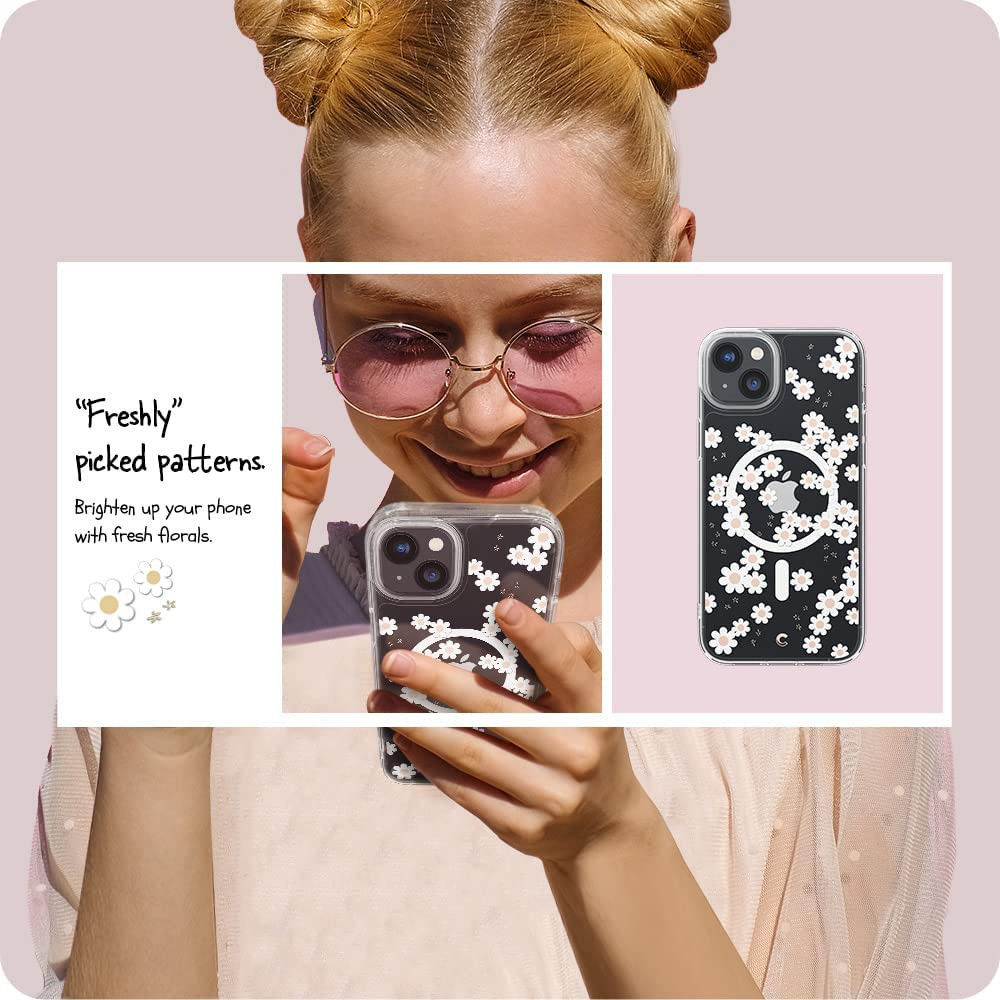 Spigen Cyrill Cecile MagSafe Apple iPhone 14 Hoesje White Daisy afbeelding 6