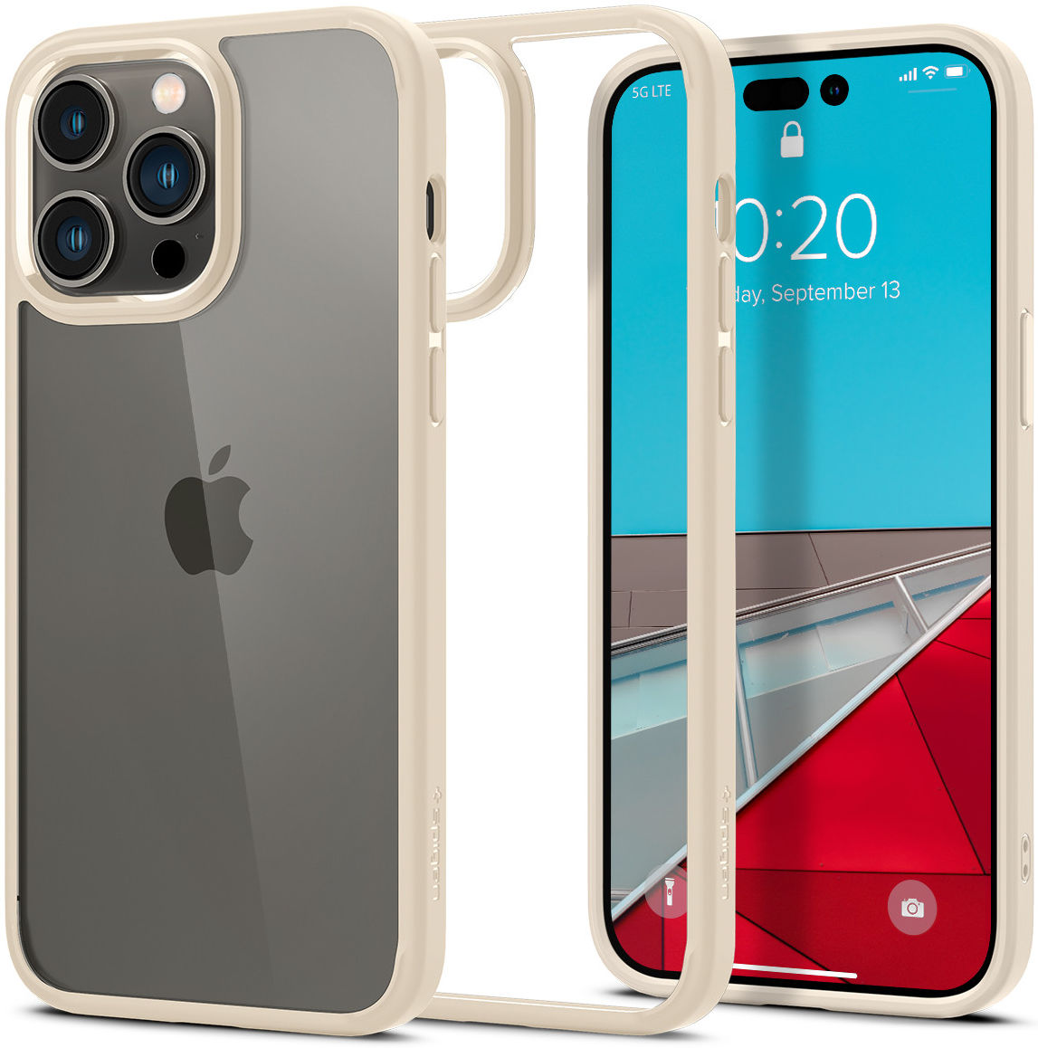 Spigen Crystal Hybrid Apple iPhone 14 Pro Max Hoesje Beige afbeelding 1
