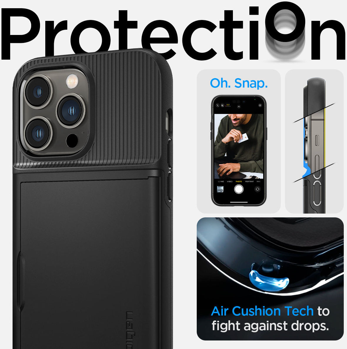 Spigen Slim Armor CS Apple iPhone 14 Pro Max Hoesje Zwart afbeelding 17