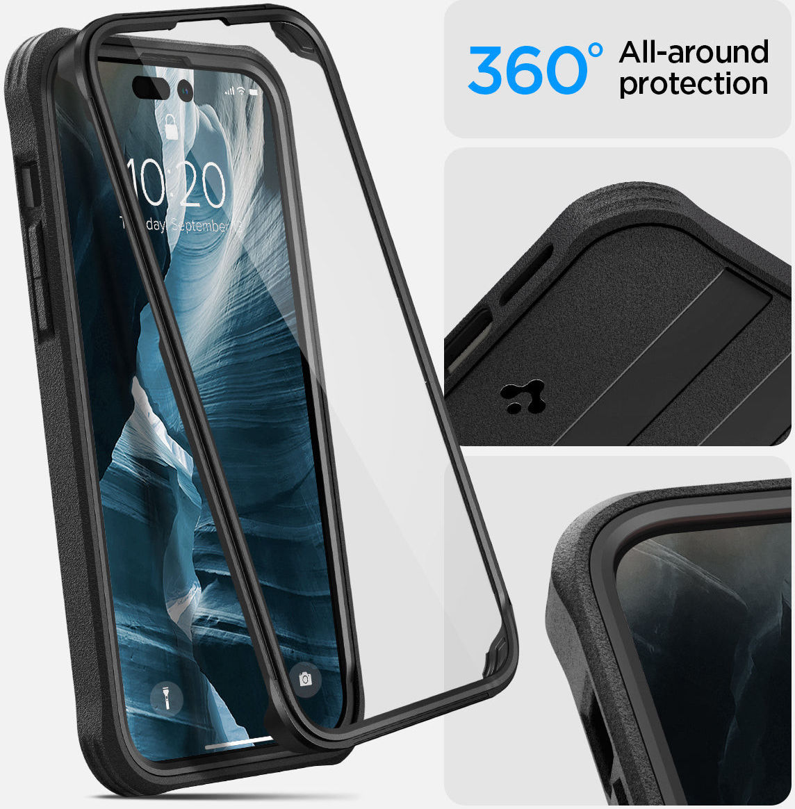 Spigen Geo Armor 360 iPhone 14 Pro Max Hoesje Full Protect Zwart afbeelding 9