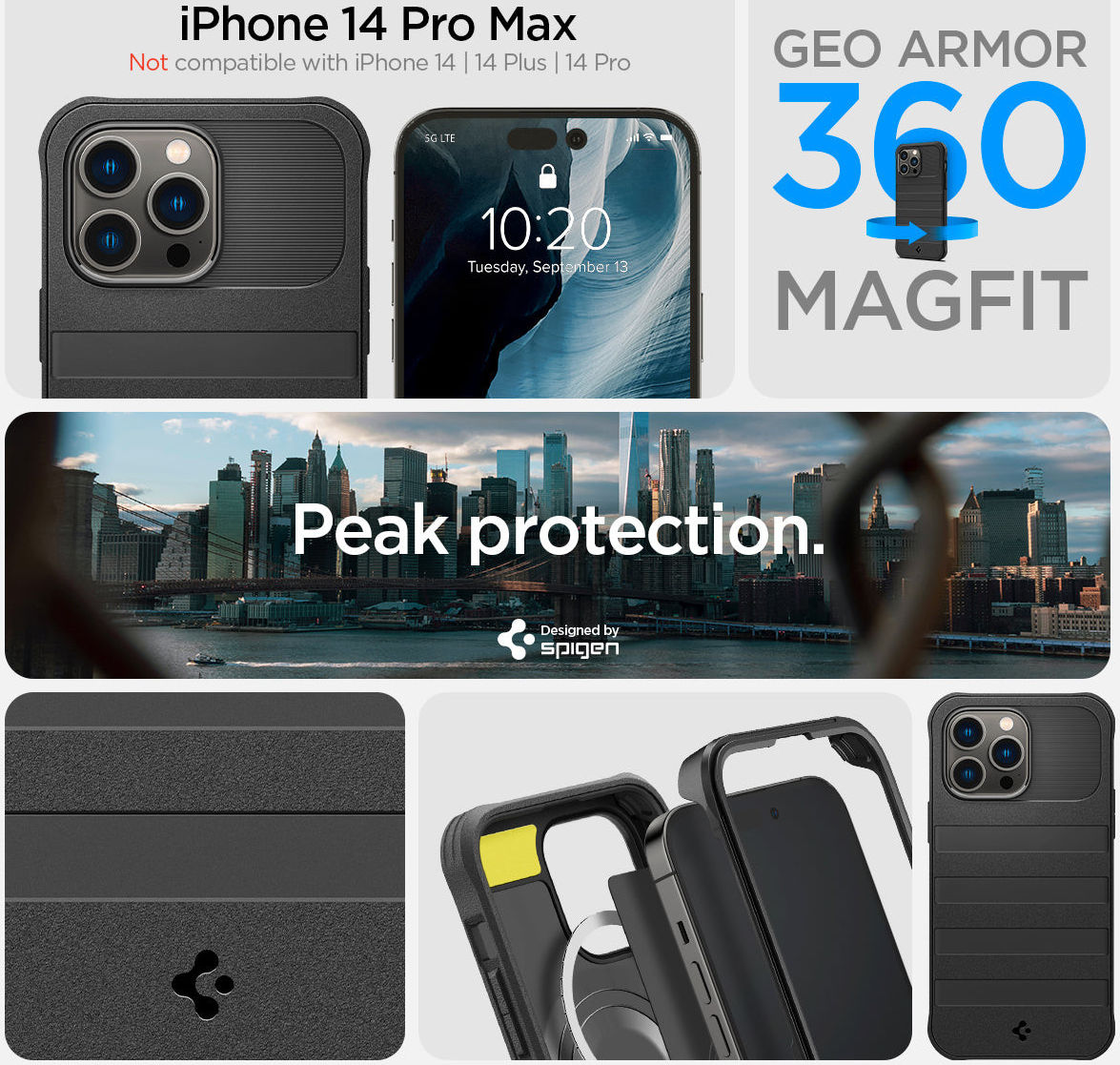 Spigen Geo Armor 360 iPhone 14 Pro Max Hoesje Full Protect Zwart afbeelding 8