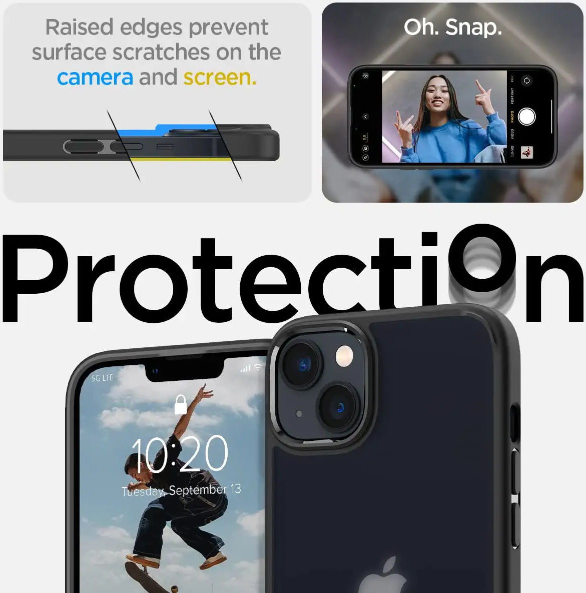 Spigen Ultra Hybrid Apple iPhone 14 Hoesje Back Cover Frosted Zwart afbeelding 5