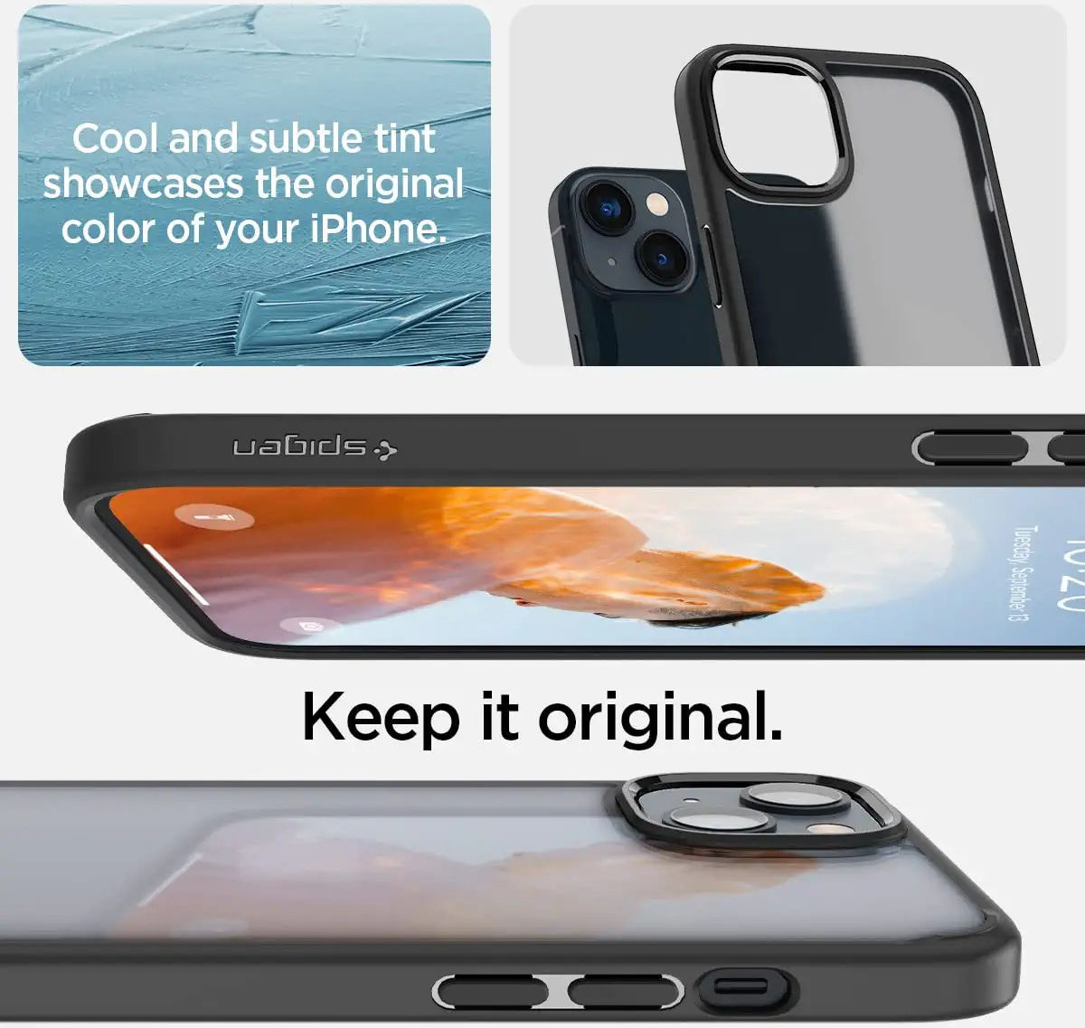 Spigen Ultra Hybrid Apple iPhone 14 Hoesje Back Cover Frosted Zwart afbeelding 6