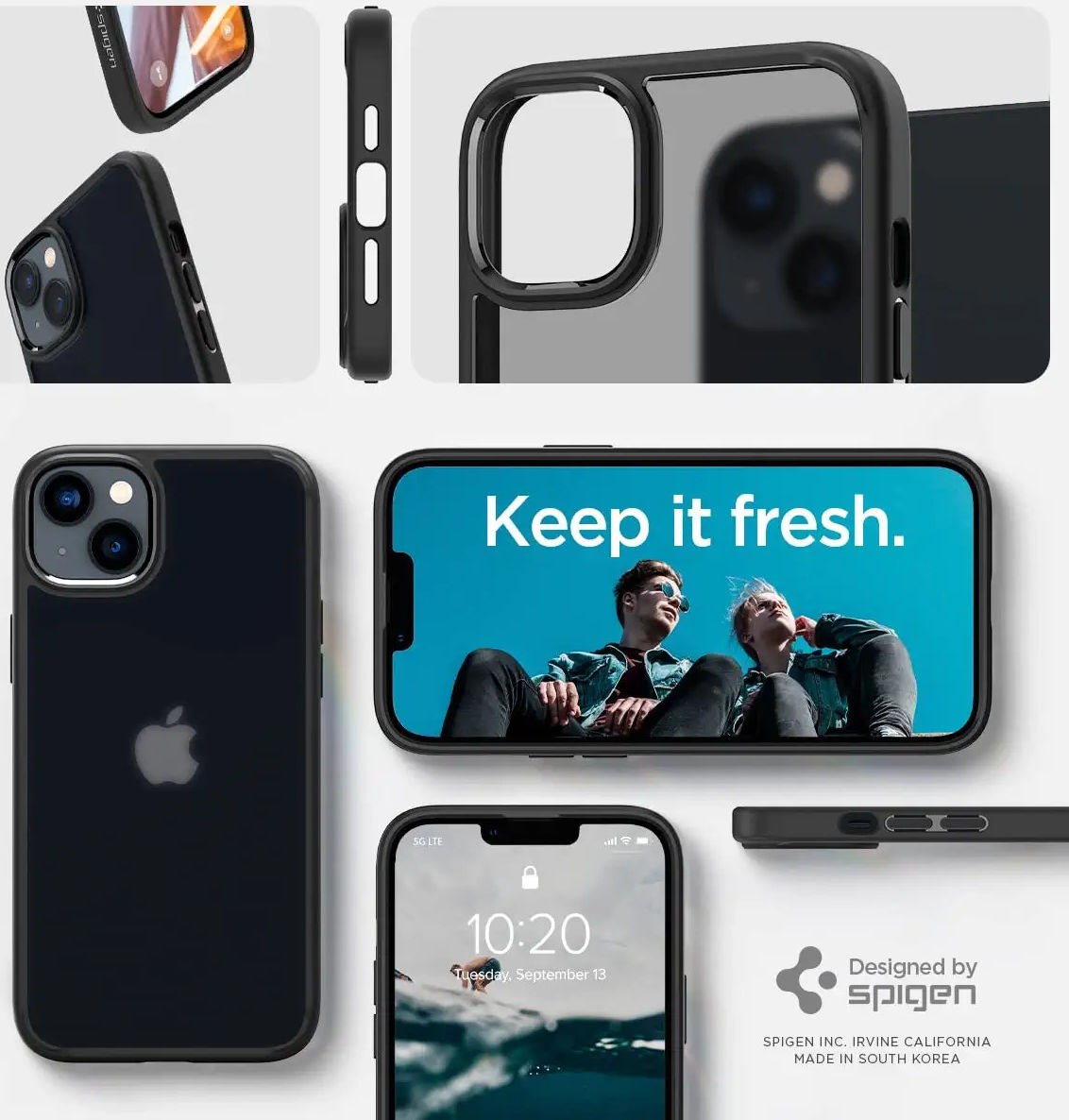 Spigen Ultra Hybrid Apple iPhone 14 Hoesje Back Cover Frosted Zwart afbeelding 8