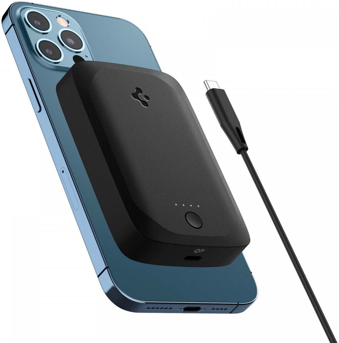 Spigen ArcHybrid Mag Wireless Compacte MagSafe Powerbank 5.000mAh Zwart afbeelding 1