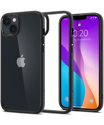 Spigen Crystal Hybrid Apple iPhone 14 Plus Hoesje Transparant Zwart Hoesjes