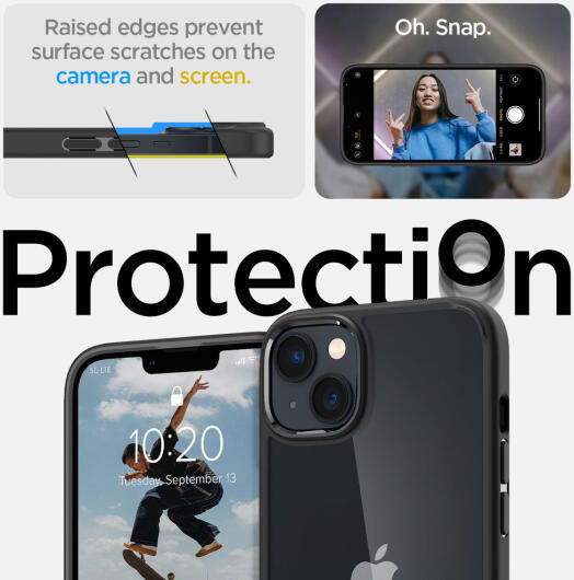 Spigen Crystal Hybrid Apple iPhone 14 Hoesje Back Cover Zwart afbeelding 4