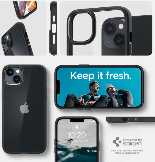 Spigen Crystal Hybrid Apple iPhone 14 Hoesje Back Cover Zwart afbeelding 6