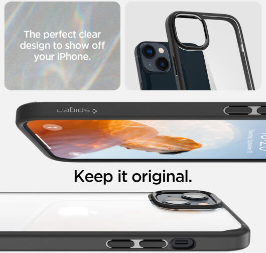 Spigen Crystal Hybrid Apple iPhone 14 Hoesje Back Cover Zwart afbeelding 8